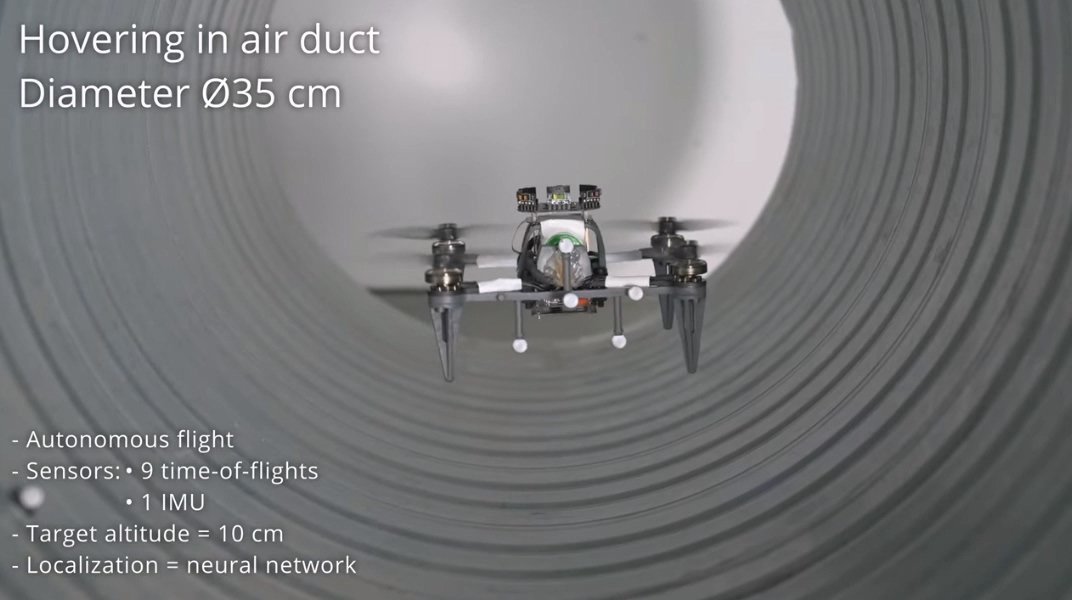 Quadcopter in duct hovering