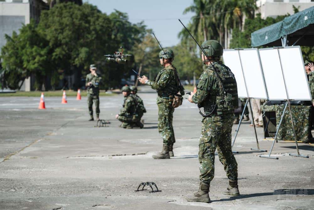 Taiwanese soldier with FPV drone